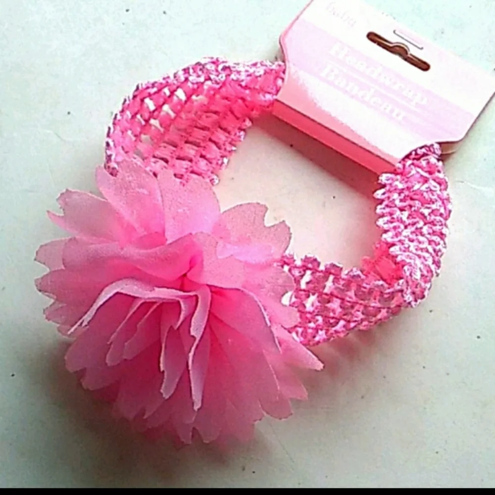 Baby lace pink and black headbands